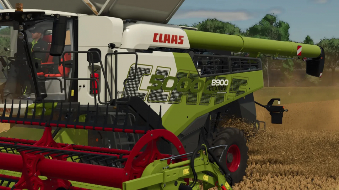 CLAAS Lexion combine harvester in FS25 mod, featuring mowers and trailer v1.0.1.1.