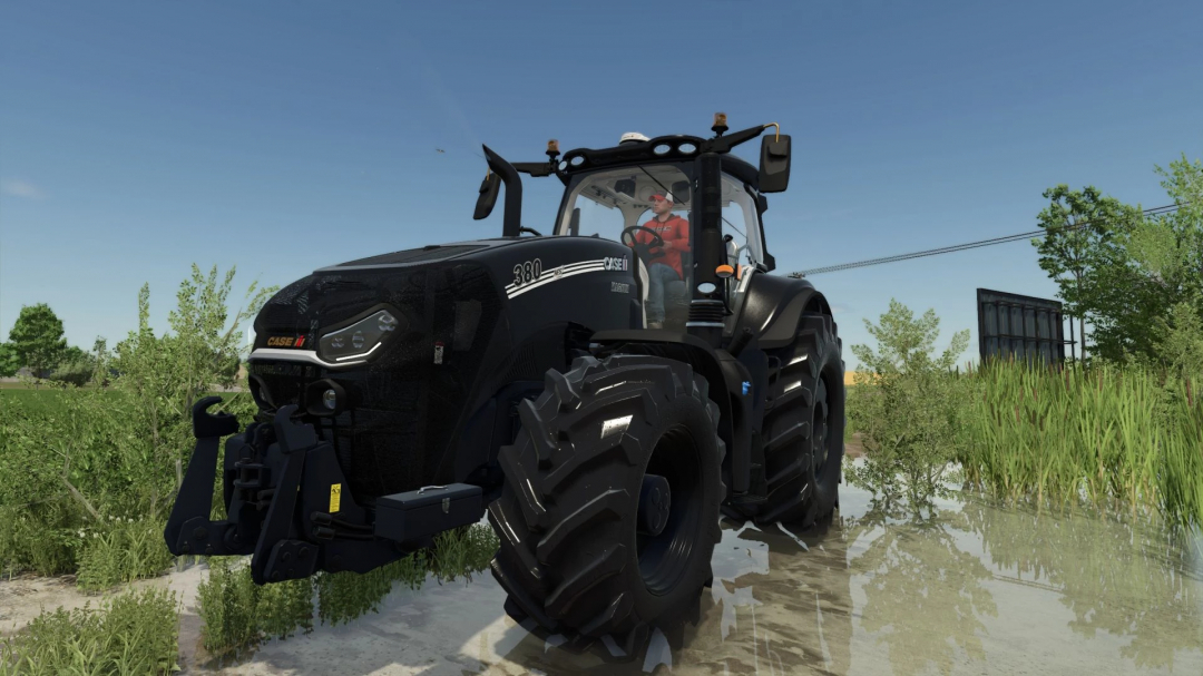 Case IH Magnum Black Knight tractor in FS25 mod, Farming Simulator 25.