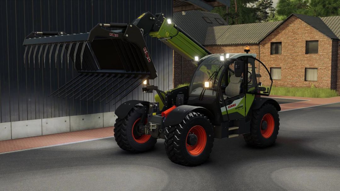 FS25 mod image of Claas Scorpion 1033 v1.0.0.0, a telehandler parked in a farm setting.