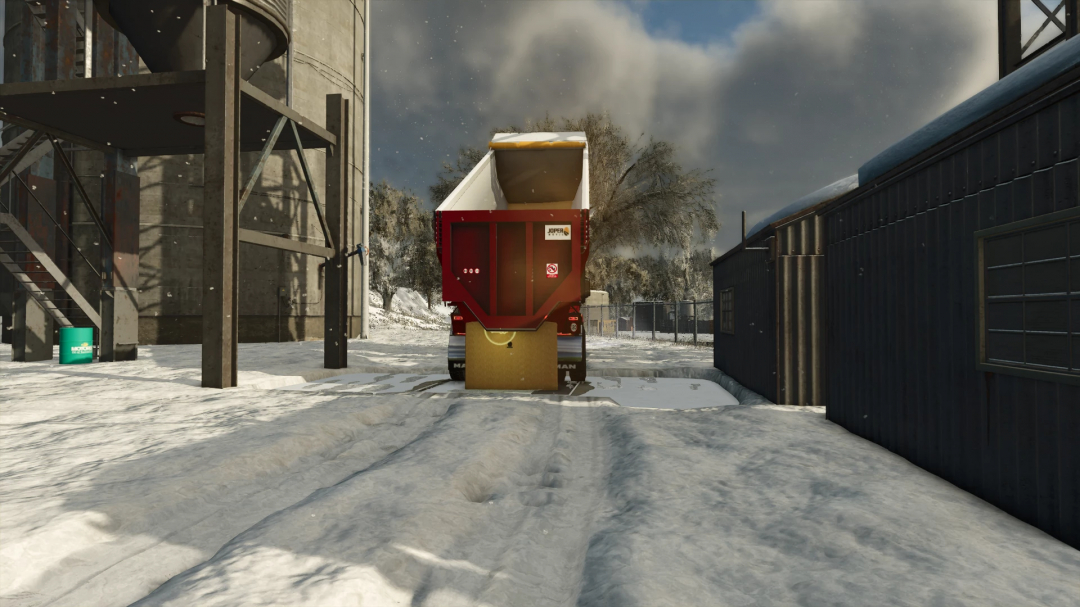 FS25 Man Dumper v1.0.0.0 mod in snowy landscape of Farming Simulator 25.