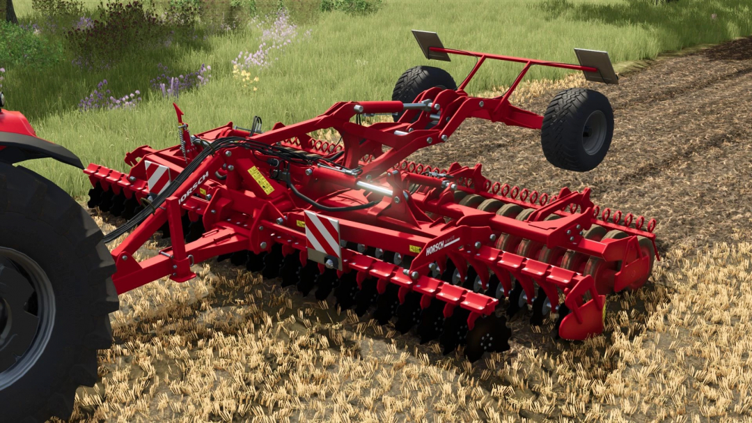 Horsch Joker 6 rt v1.0.0.0 mod in Farming Simulator 25, showcasing red farm equipment in a field.