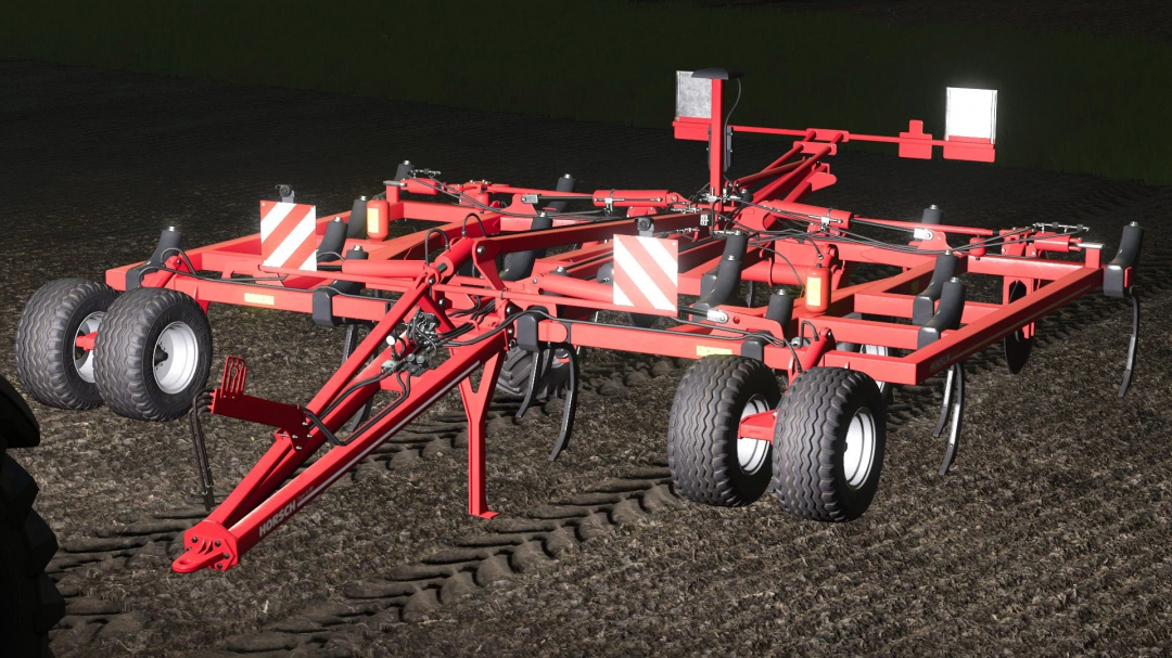 Horsch Tiger 6DT cultivator mod in Farming Simulator 25, showcasing detailed red design with wheels.