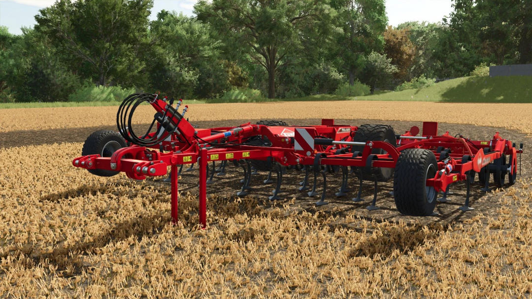 FS25 mod Kuhn Prolander 6000 in a field, showcasing plowing equipment in Farming Simulator 25.