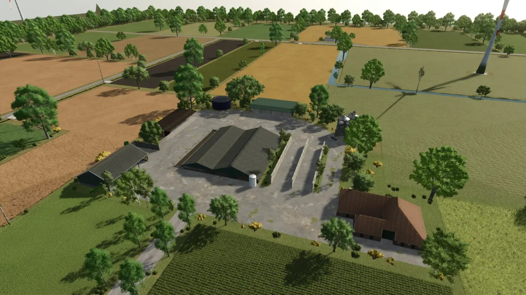 Norddeutsche Insel v1.0.0.0 mod for FS25 showing lush farm landscapes with fields and buildings.