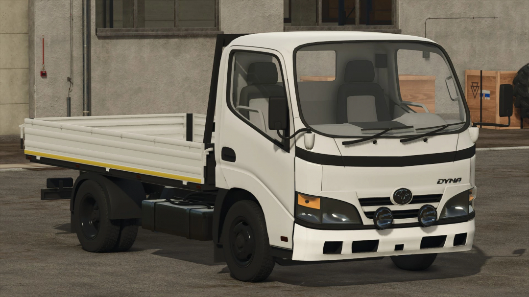 Toyota Dyna Trucks Pack in FS25, showcasing a white truck mod for Farming Simulator 25.