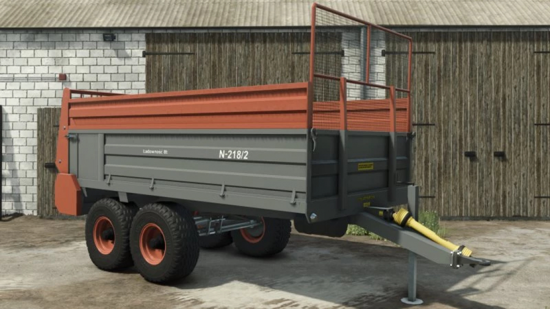 FS25 mod Warfama N218 v1.0.0.0 trailer, showcasing its sturdy build and design in Farming Simulator 25.