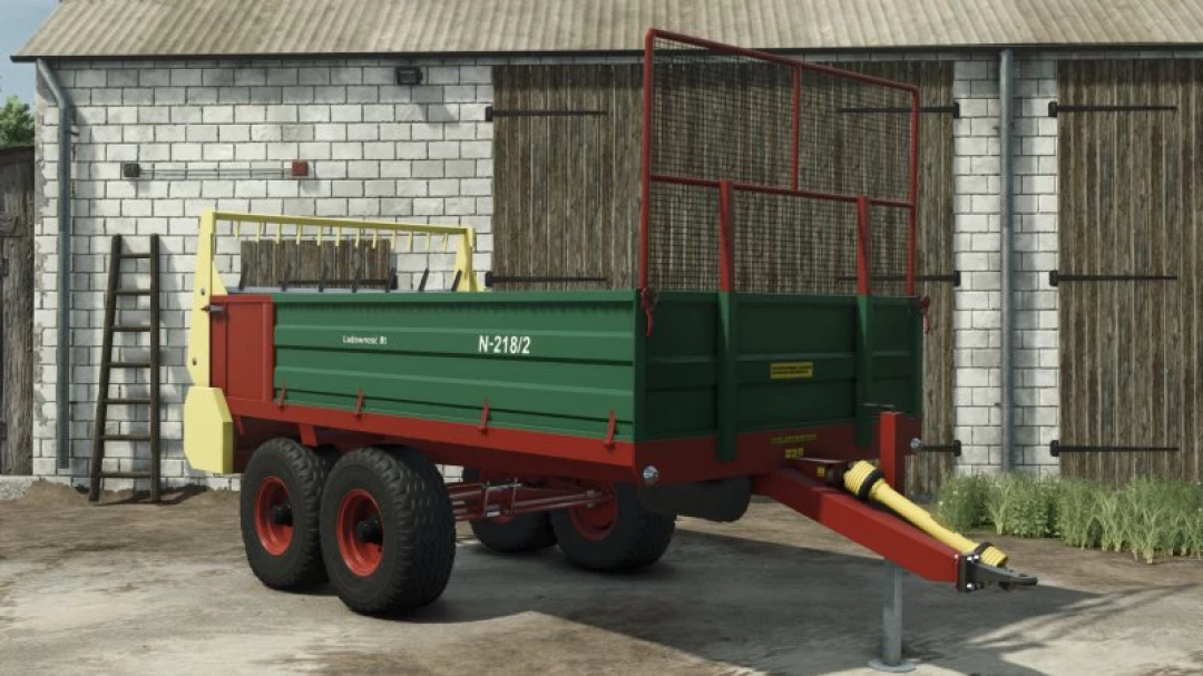 Warfama N218 trailer mod for Farming Simulator 25, showcasing its details and design.