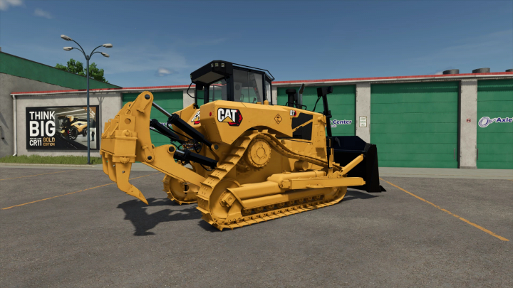 fs25-mods,  CAT D7 Next Gen Dozer v1.0.0.0 mod for Farming Simulator 25, showcasing a detailed yellow bulldozer in a work area.