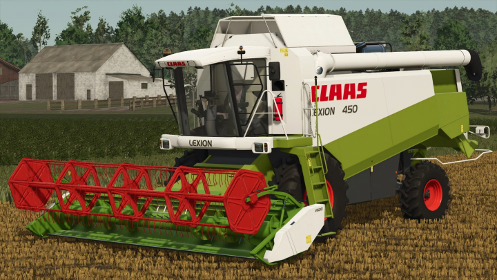 fs25-mods,  Claas Lexion 450 harvester mod in Farming Simulator 25 field. FS25 mods showcase.