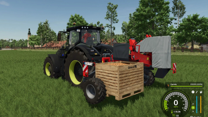 fs25-mods, FS25 mod: Dewulf P3PLProfi with configurable pallet capacity on a farm vehicle.