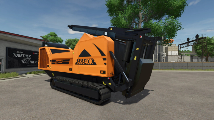 fs25-mods,  Doppstadt AK 640K mod in Farming Simulator 25, version 1.1.0.0, displayed in an outdoor setting.