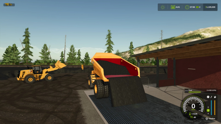 fs25-mods, FS25 Heating Plant mod with vehicles transporting coal at a facility.