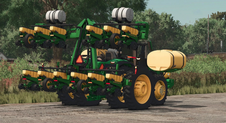 fs25-mods,  John Deere 1720 12R planter in FS25 mod, showcasing its detailed design and vibrant colors.