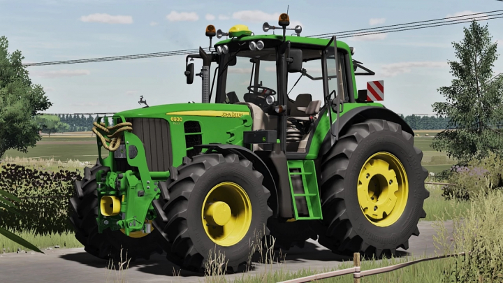 fs25-mods, FS25 mod John Deere 6030 Premium Series tractor on a farm road.