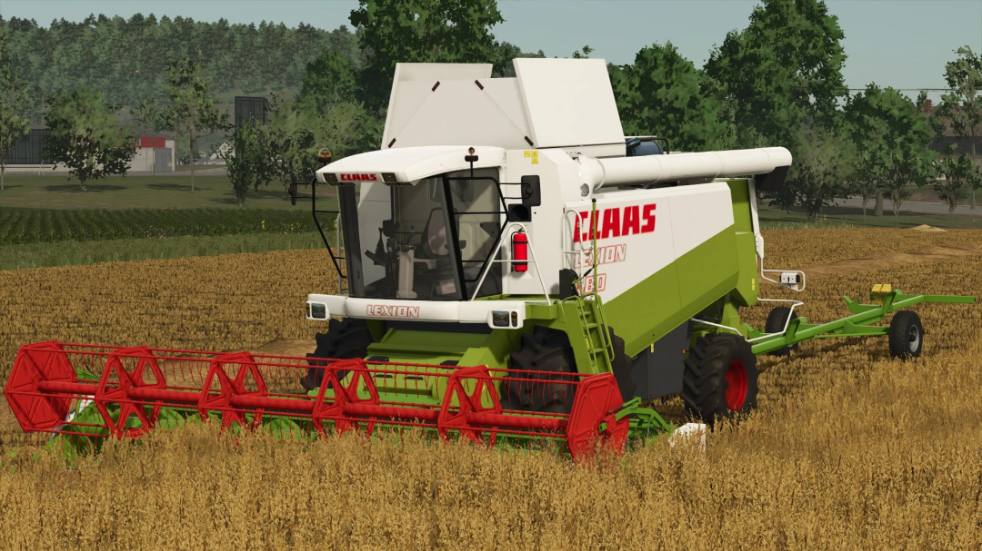 Claas Lexion combine harvester mod for FS25 in a wheat field.