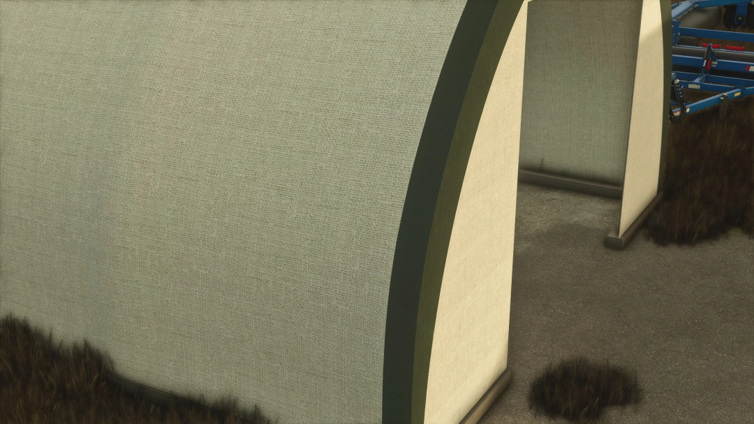 FS25 Fabric Hoop Shed mod showing a detailed view of the arched structure in Farming Simulator 25.