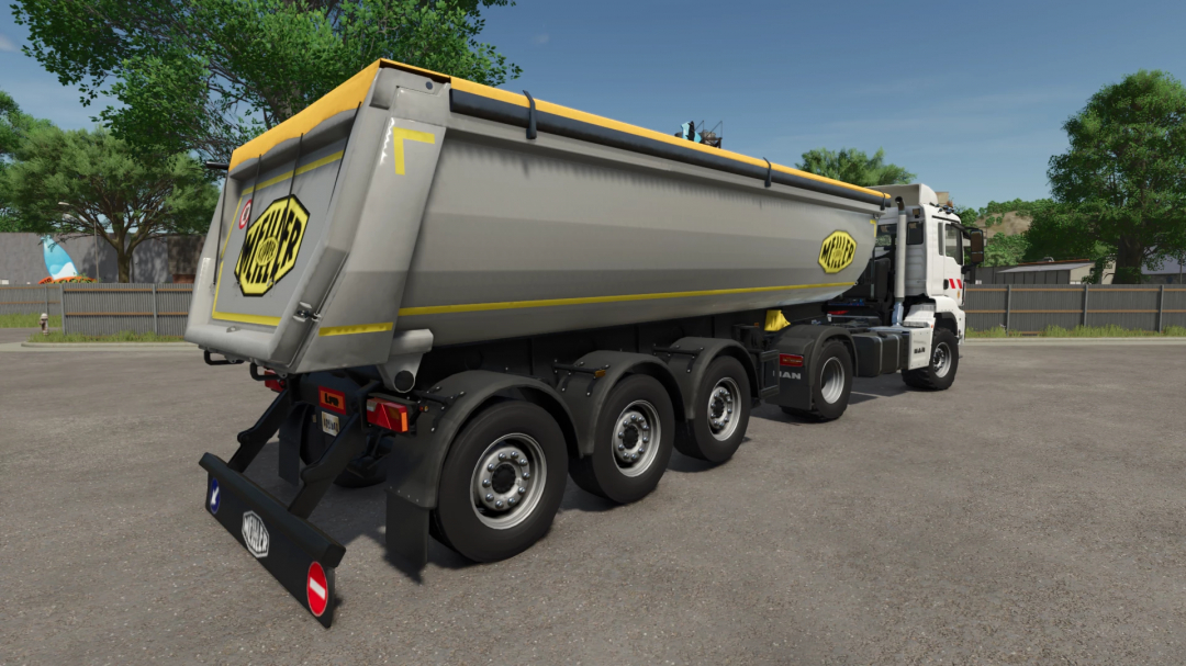 Image of Meiller Half Tube Tipper mod in Farming Simulator 25. Realistic design enhances FS25 gameplay.