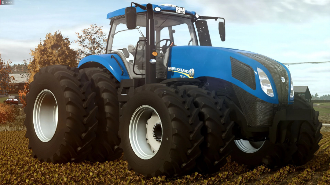 New Holland T8 South America tractor mod for FS25 on a farm field