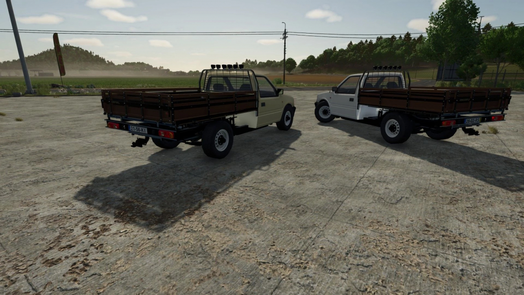 FS25 mods: Opel Campo / Isuzu Faster 1997 parked on a farm road