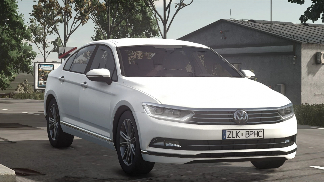 FS25 mod Volkswagen Passat v1.0.0.0 in a realistic setting