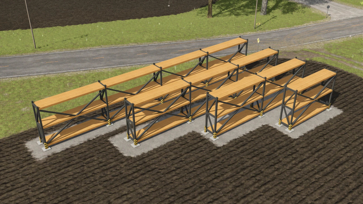 fs25-mods,  Heavy Duty Shelf Pack mod for Farming Simulator 25 displayed on a field.