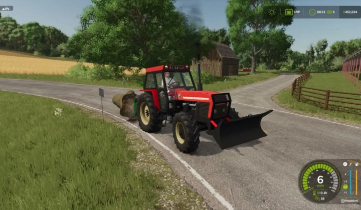 fs25-mods, ZETOR CRYSTAL 12145 UKT mod in FS25 farming on a rural road.