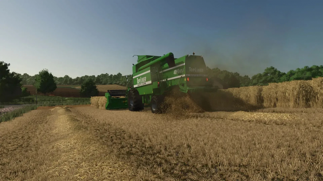 Deutz Fahr Topliner 4090HTS combines harvesting in FS25 mod scene