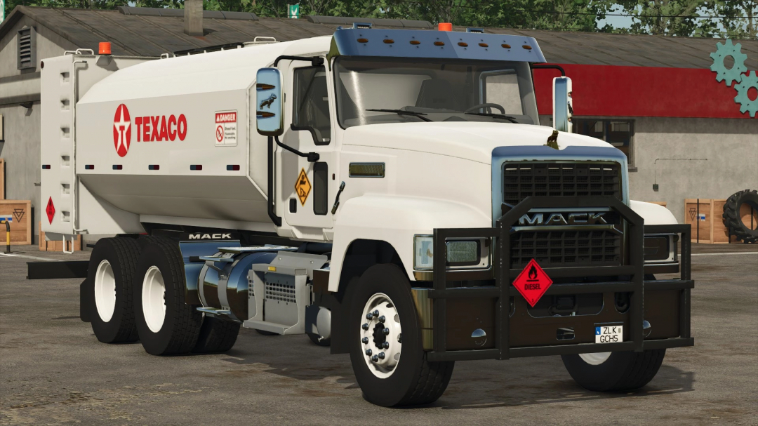 Mack truck mod in FS25 game with Texaco branding, part of Mack Trucks Pack v1.0.0.0.