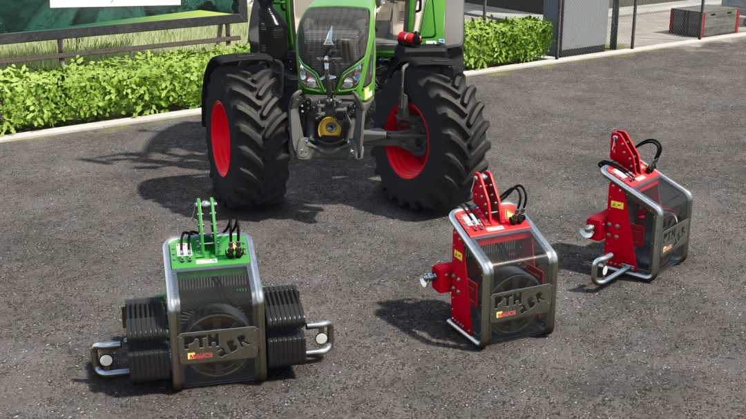 Farming Simulator 25 mod PTH ABR 600 v1.0.0.0 showing front tractor attachment with red and green components.