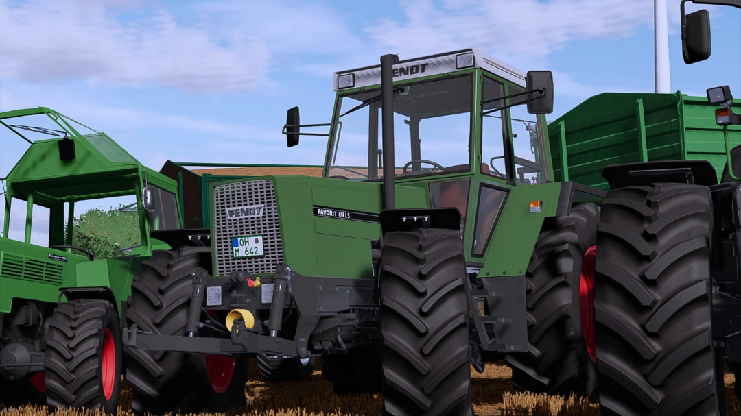 Fendt tractors in Farming Simulator 25 mod, featuring Realistic Sound Pack Prefab v1.0.0.0.