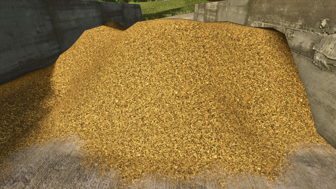 Silage texture prefab in FS25 mod, showcasing detailed silage pile in a bunker.