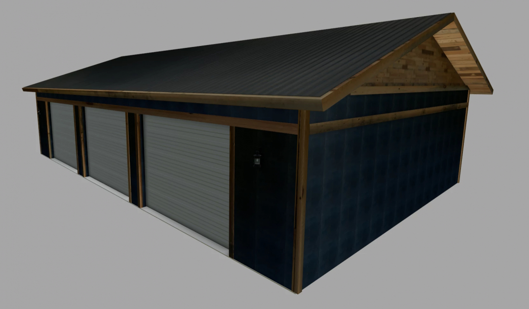 3D model of a shed from Slime Ball's Shed Pack mod in Farming Simulator 25.