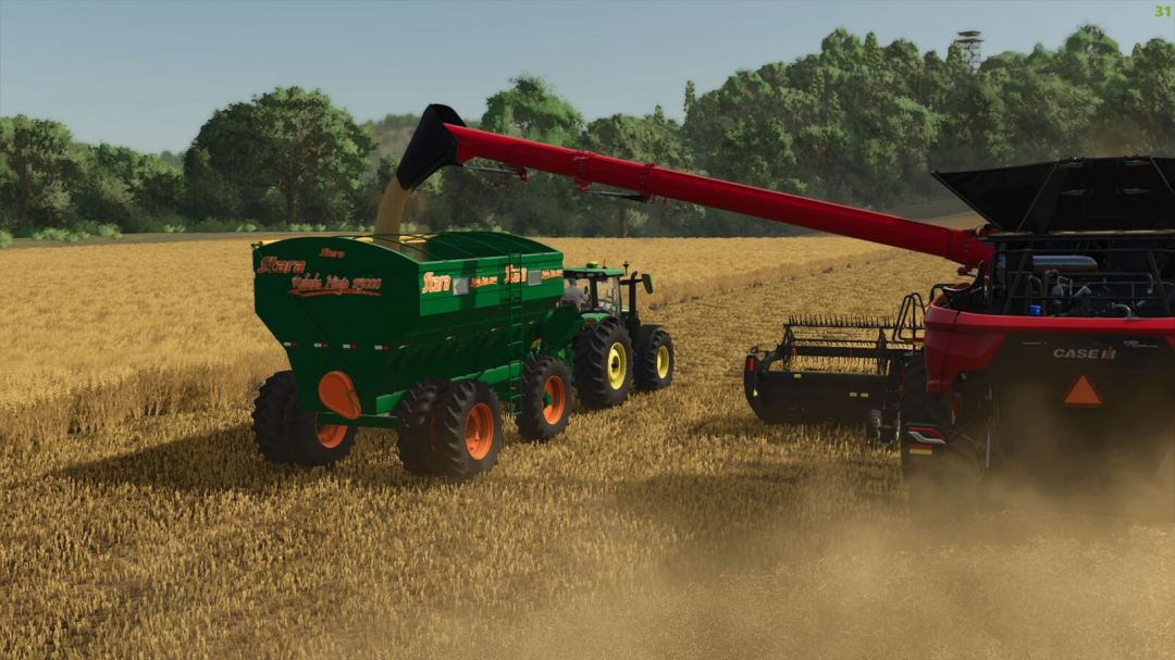 FS25 mod of Stara Reboke 25000 v1.0.0.0 in a field during harvest in Farming Simulator 25.