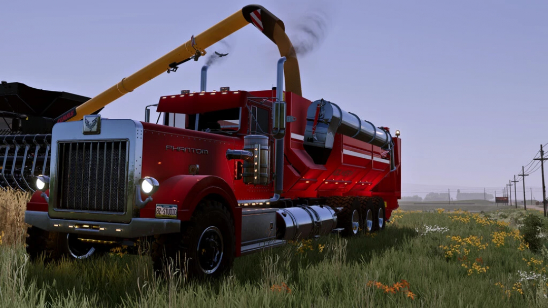 TLX Phantom Series truck mod in FS22, depicted parked in a grassy field under a clear sky.