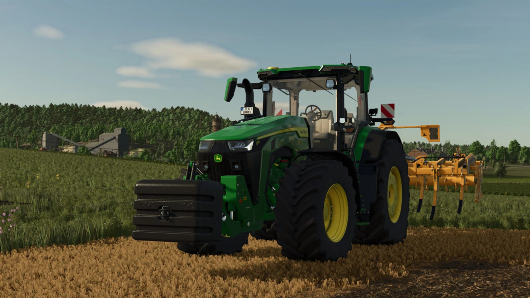 FS25 mod Tenwinkel Weight Pack v1.0.0.0 shown on a tractor in a field.