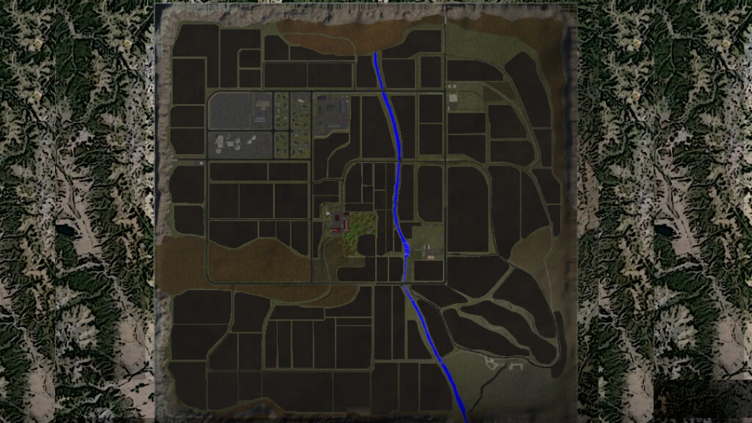 Map of The Ranch, Colorado v2.0.0.0 for FS22, featuring detailed layout of fields and roads.