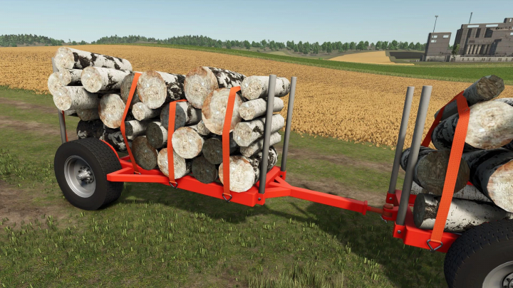 fs25-mods,  FS25 mod Ceza 3x1 v1.0.0.0 showing a log trailer in a field landscape. Farming Simulator 25 mods.