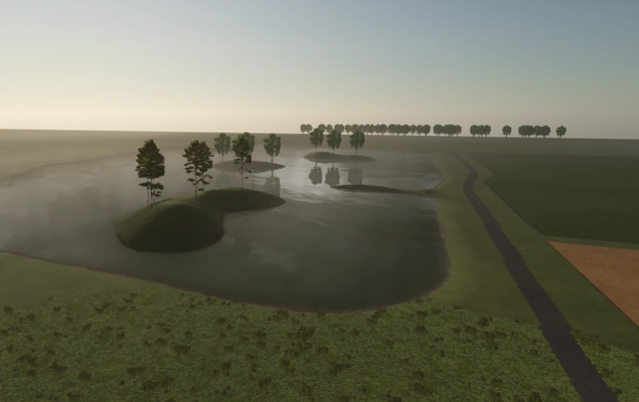 fs25-mods,  FS25 Silent Hill v1.1.0.0 mod landscape with trees and water, Farming Simulator 25 mods.