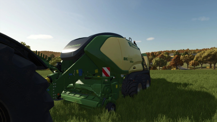 fs25-mods,  Krone BigPack 1290 HDP VC baler in FS25 mod on a sunny farm