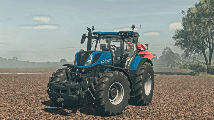 fs25-mods,  New Holland T7 tractor mod for FS25 on a dirt field.