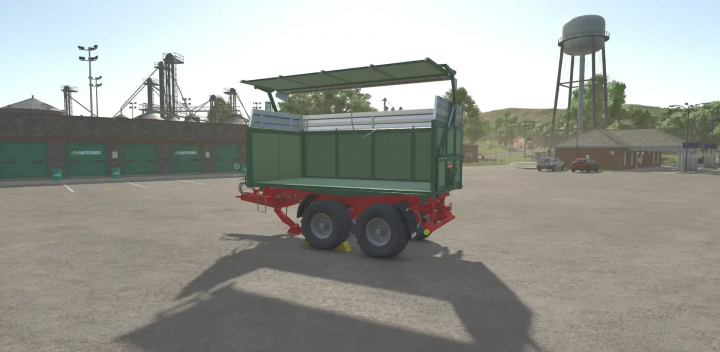 fs25-mods,  Rudolph TDK 301RA trailer mod in FS25, parked in a farmyard setting.