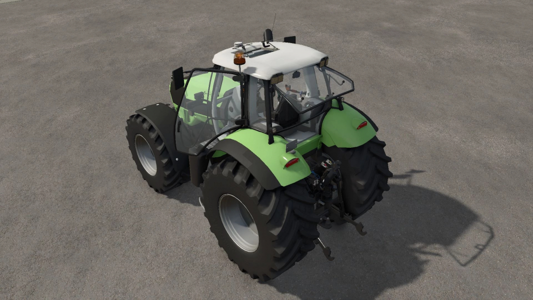 Deutz X710-30 tractor mod for FS25, showcasing rear and side view on a pavement surface.