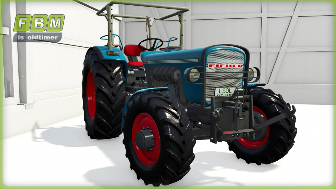 Eicher 3015 Königstiger II tractor mod in FS25, featuring classic design and robust tires.