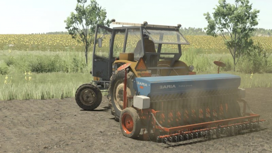 FS25 mod showcasing Isaria 6000/S 3m v1.0.0.0 attached to a tractor in a field, enhancing Farming Simulator 25 gameplay.