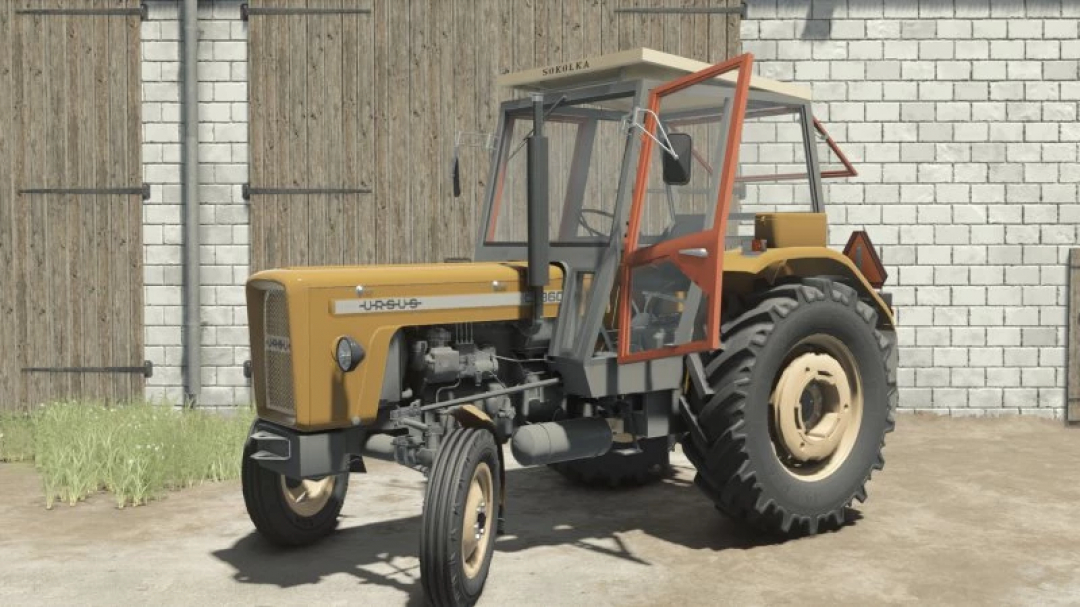 Ursus C355-C360 tractor mod in Farming Simulator 25, showcasing detailed design and realistic features.