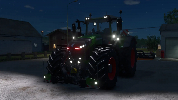 fs25-mods,  FS25 mod Fendt 900 Agribumper v1.0.1.0 tractor with lights on at night, Farming Simulator 25.