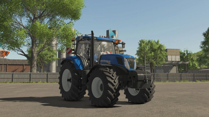 fs25-mods, New Holland T7 Series tractor mod in FS25, parked on a farm.