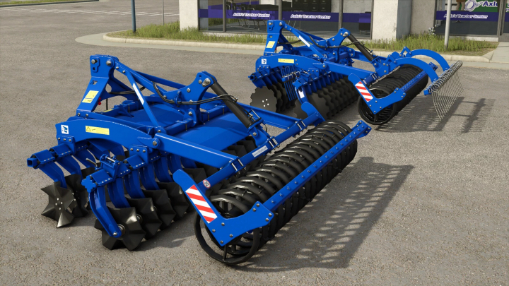 fs25-mods,  Rolmako U652 farming equipment mod for FS25, featuring blue machinery with disc harrows.