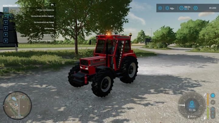 fs22-mods,  FS22 mod Tümosan 8085 Edit v1.0.0.0 showing a red tractor in a rural setting in Farming Simulator 22.