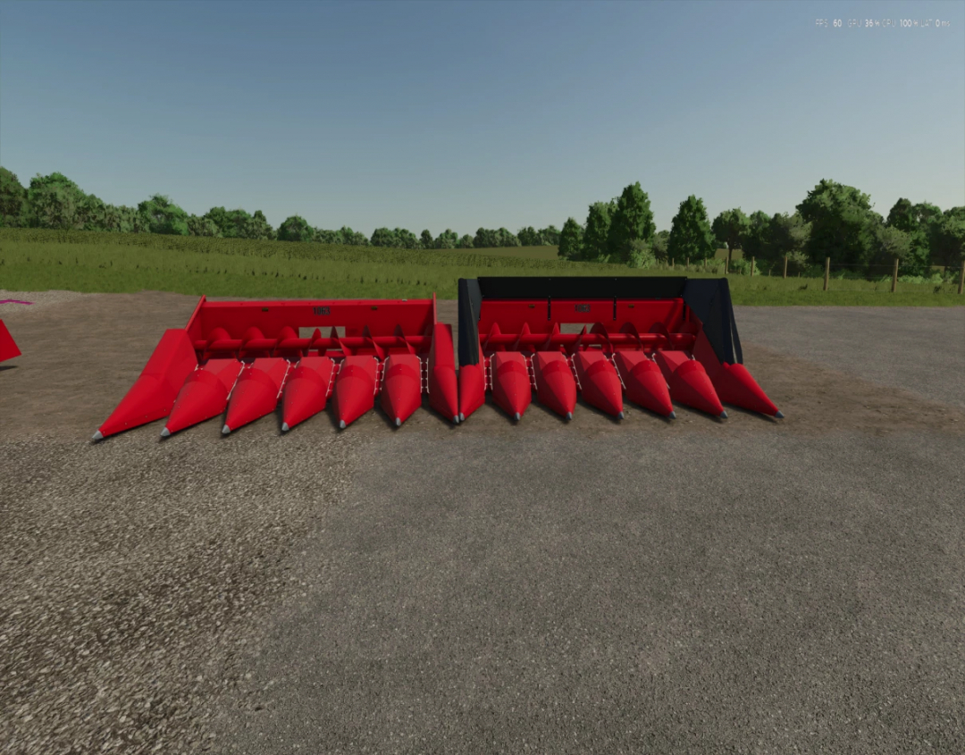 FS25 CASEIH 1000 Series Cornheads mod on display in Farming Simulator 25.